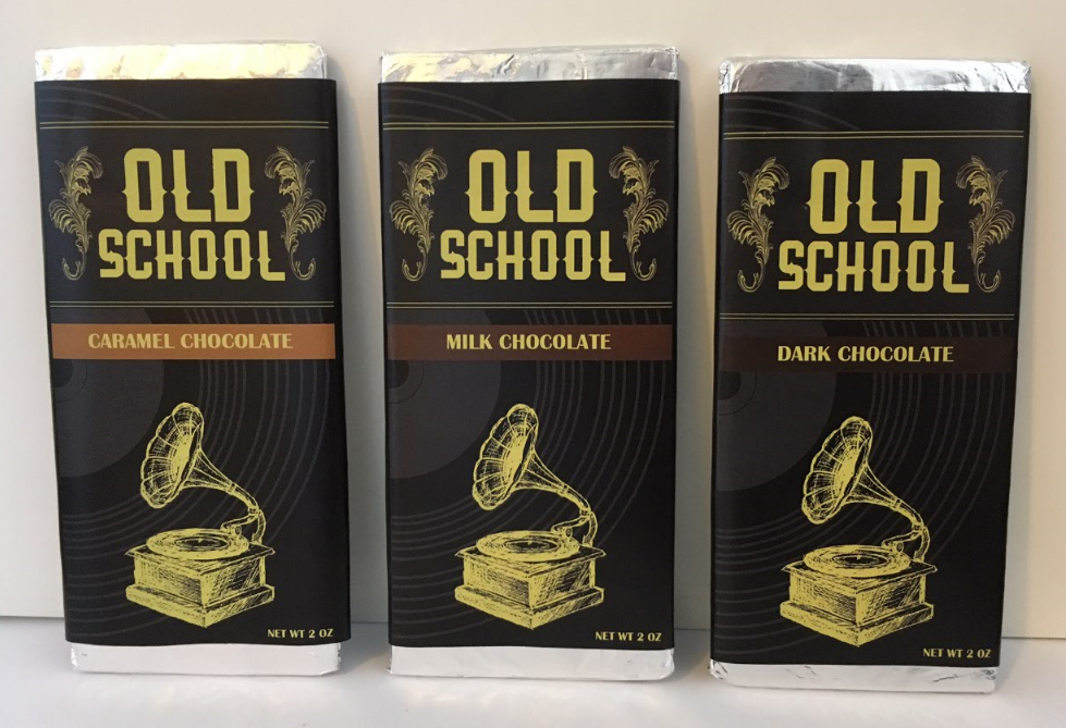 old school brand chocolate bar packaging design